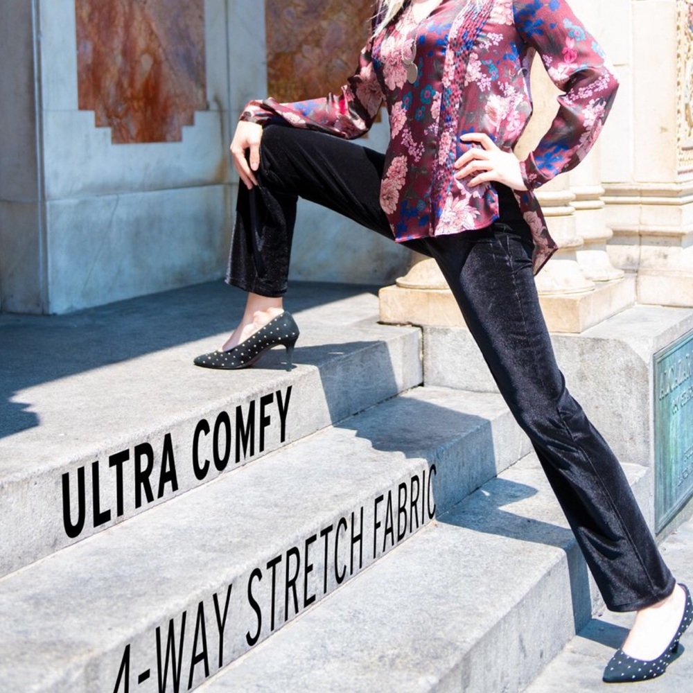 MSK velvet straight leg pants